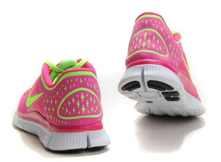 Hot Nike Free5.0 Women Shoes Greenyellow/Deeppink